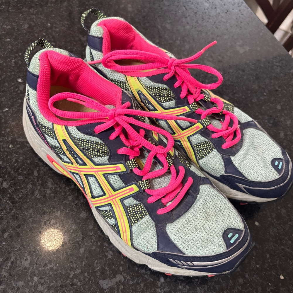 (Women) ASICS Gel-Venture 4 'Ice Blue Yellow' T383N-4470 size 9